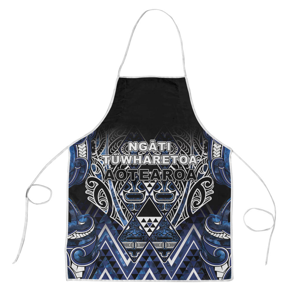 Aotearoa Tuwharetoa Apron Maori Tribal Navy Paua Shell Pattern