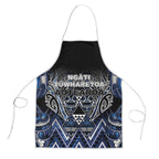 Aotearoa Tuwharetoa Apron Maori Tribal Navy Paua Shell Pattern