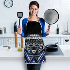 Aotearoa Tuwharetoa Apron Maori Tribal Navy Paua Shell Pattern