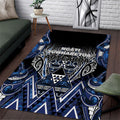 Aotearoa Tuwharetoa Area Rug Maori Tribal Navy Paua Shell Pattern