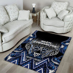 Aotearoa Tuwharetoa Area Rug Maori Tribal Navy Paua Shell Pattern