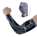 Aotearoa Tuwharetoa Arm Sleeves Maori Tribal Navy Paua Shell Pattern