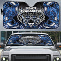 Aotearoa Tuwharetoa Auto Sun Shade Maori Tribal Navy Paua Shell Pattern