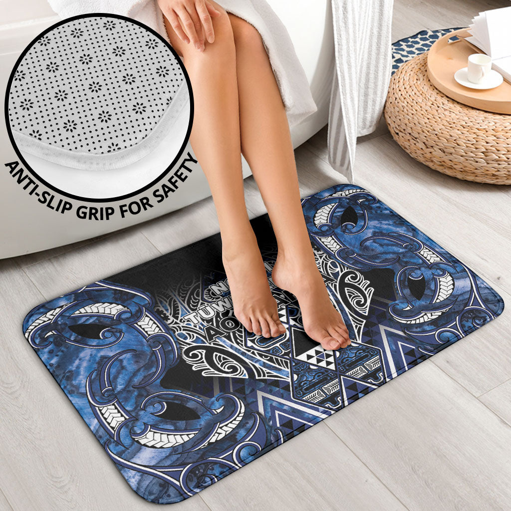 Aotearoa Tuwharetoa Bathroom Set Maori Tribal Navy Paua Shell Pattern