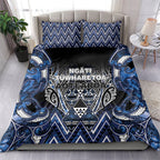 Aotearoa Tuwharetoa Bedding Set Maori Tribal Navy Paua Shell Pattern