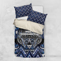 Aotearoa Tuwharetoa Bedding Set Maori Tribal Navy Paua Shell Pattern