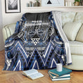 Aotearoa Tuwharetoa Blanket Maori Tribal Navy Paua Shell Pattern