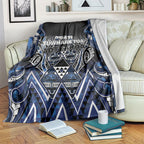 Aotearoa Tuwharetoa Blanket Maori Tribal Navy Paua Shell Pattern