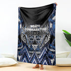 Aotearoa Tuwharetoa Blanket Maori Tribal Navy Paua Shell Pattern