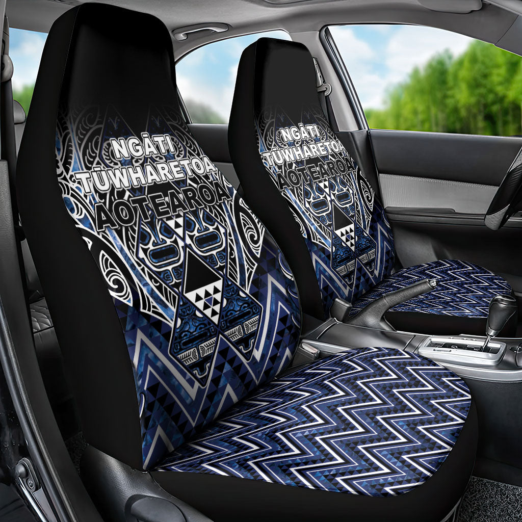 Aotearoa Tuwharetoa Car Seat Cover Maori Tribal Navy Paua Shell Pattern