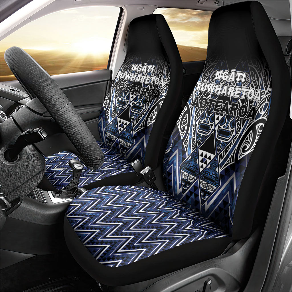 Aotearoa Tuwharetoa Car Seat Cover Maori Tribal Navy Paua Shell Pattern