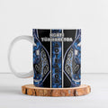 Aotearoa Tuwharetoa Ceramic Mug Maori Tribal Navy Paua Shell Pattern