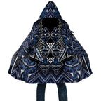 Aotearoa Tuwharetoa Cloak Maori Tribal Navy Paua Shell Pattern