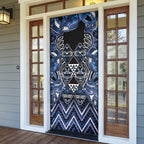 Aotearoa Tuwharetoa Door Cover Maori Tribal Navy Paua Shell Pattern