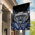 Aotearoa Tuwharetoa Garden Flag Maori Tribal Navy Paua Shell Pattern