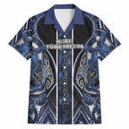 Aotearoa Tuwharetoa Hawaiian Shirt Maori Tribal Navy Paua Shell Pattern