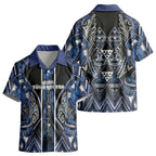 Aotearoa Tuwharetoa Kid Hawaiian Shirt Maori Tribal Navy Paua Shell Pattern