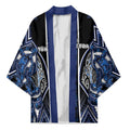 Aotearoa Tuwharetoa Kimono Maori Tribal Navy Paua Shell Pattern