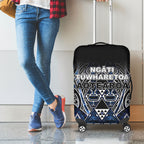 Aotearoa Tuwharetoa Luggage Cover Maori Tribal Navy Paua Shell Pattern