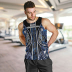Aotearoa Tuwharetoa Men Tank Top Maori Tribal Navy Paua Shell Pattern