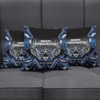 Aotearoa Tuwharetoa Pillow Cover Maori Tribal Navy Paua Shell Pattern