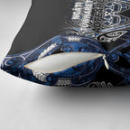 Aotearoa Tuwharetoa Pillow Cover Maori Tribal Navy Paua Shell Pattern