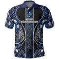 Aotearoa Tuwharetoa Polo Shirt Maori Tribal Navy Paua Shell Pattern