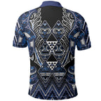 Aotearoa Tuwharetoa Polo Shirt Maori Tribal Navy Paua Shell Pattern