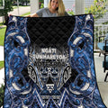 Aotearoa Tuwharetoa Quilt Maori Tribal Navy Paua Shell Pattern