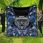 Aotearoa Tuwharetoa Quilt Maori Tribal Navy Paua Shell Pattern