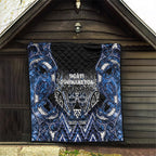 Aotearoa Tuwharetoa Quilt Maori Tribal Navy Paua Shell Pattern