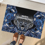 Aotearoa Tuwharetoa Rubber Doormat Maori Tribal Navy Paua Shell Pattern