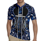 Aotearoa Tuwharetoa Rugby Jersey Maori Tribal Navy Paua Shell Pattern
