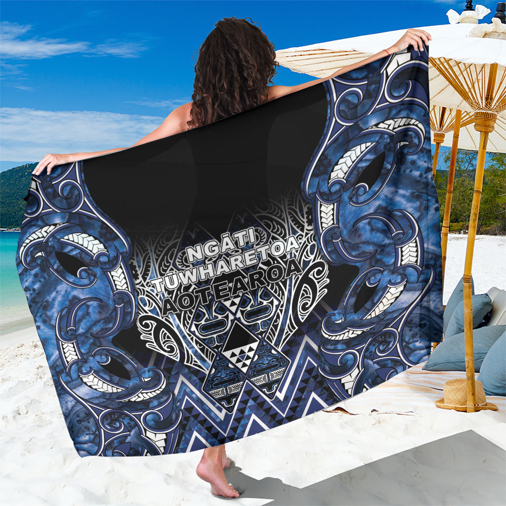 Aotearoa Tuwharetoa Sarong Maori Tribal Navy Paua Shell Pattern