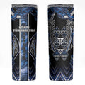 Aotearoa Tuwharetoa Skinny Tumbler Maori Tribal Navy Paua Shell Pattern