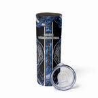 Aotearoa Tuwharetoa Skinny Tumbler Maori Tribal Navy Paua Shell Pattern