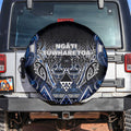 Aotearoa Tuwharetoa Spare Tire Cover Maori Tribal Navy Paua Shell Pattern