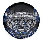 Aotearoa Tuwharetoa Spare Tire Cover Maori Tribal Navy Paua Shell Pattern