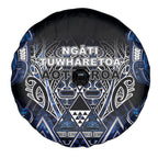 Aotearoa Tuwharetoa Spare Tire Cover Maori Tribal Navy Paua Shell Pattern