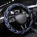 Aotearoa Tuwharetoa Steering Wheel Cover Maori Tribal Navy Paua Shell Pattern
