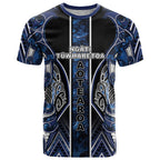 Aotearoa Tuwharetoa T Shirt Maori Tribal Navy Paua Shell Pattern