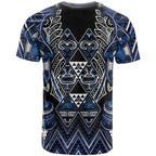 Aotearoa Tuwharetoa T Shirt Maori Tribal Navy Paua Shell Pattern