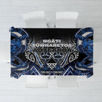 Aotearoa Tuwharetoa Tablecloth Maori Tribal Navy Paua Shell Pattern