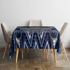 Aotearoa Tuwharetoa Tablecloth Maori Tribal Navy Paua Shell Pattern