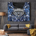 Aotearoa Tuwharetoa Tapestry Maori Tribal Navy Paua Shell Pattern