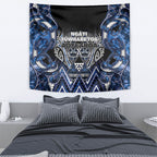Aotearoa Tuwharetoa Tapestry Maori Tribal Navy Paua Shell Pattern