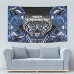 Aotearoa Tuwharetoa Tapestry Maori Tribal Navy Paua Shell Pattern