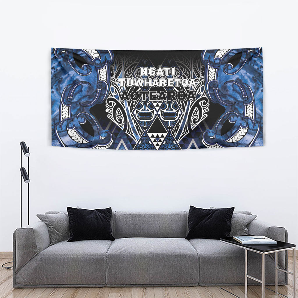 Aotearoa Tuwharetoa Tapestry Maori Tribal Navy Paua Shell Pattern