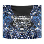 Aotearoa Tuwharetoa Tapestry Maori Tribal Navy Paua Shell Pattern
