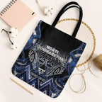 Aotearoa Tuwharetoa Tote Bag Maori Tribal Navy Paua Shell Pattern